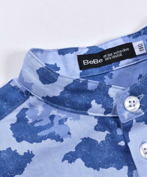 BeBe / べべ シャツ・ブラウス | 空 雲 プリント 飛行機 刺繍 スタンドカラー コットン 長袖 ダンガリーシャツ （100~150cm） | 詳細10