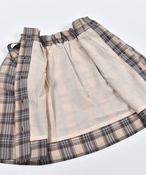 BeBe / べべ スカート | ベルト付き ビエラ チェック ボタン ひざ上丈 タック スカート（90~150cm） | 詳細11