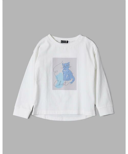BeBe / べべ Tシャツ | ネコ アート ニュアンス プリント ビッグ 長袖 Tシャツ ロンT （90~150cm） | 詳細8