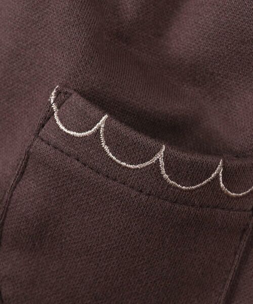 BeBe / べべ セットアップ | スカラップ刺繍 ポケット フリル スウェード ポンチ エプロン ジャンパースカート ベビー （80~90cm） | 詳細5