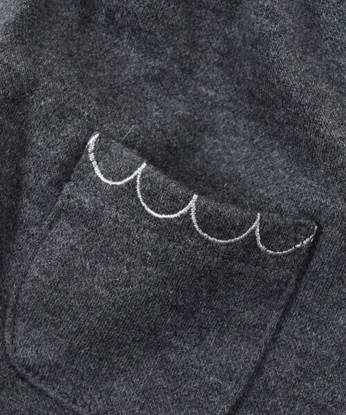 BeBe / べべ セットアップ | スカラップ刺繍 ポケット フリル スウェード ポンチ エプロン ジャンパースカート ベビー （80~90cm） | 詳細13