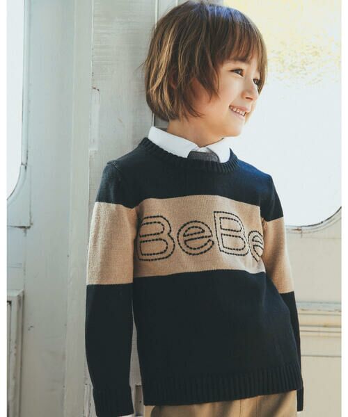 BeBe / べべ シャツ・ブラウス | ニットタイ 付き ロゴプリント コットン 長袖 シャツ (90~150cm) | 詳細4
