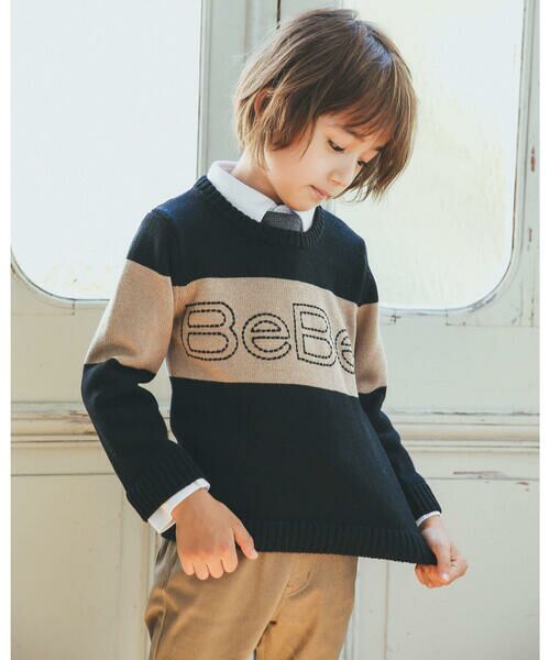 BeBe / べべ ニット・セーター | BeBe ロゴ刺繍 長袖 ニット (100~150cm) | 詳細2