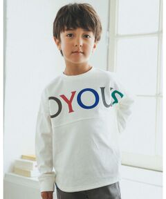 BIG ロゴ プリント コットン ドルマン スリーブ 長袖 Tシャツ (100~150cm)