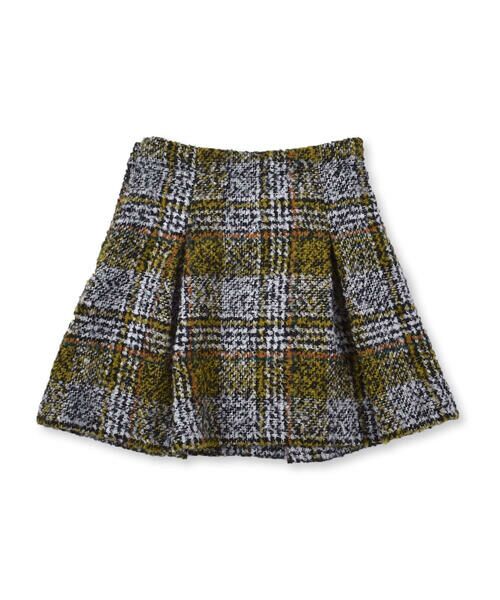 ループヤーン チェック リボン Aライン スカート (100~150cm)