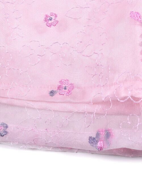 BeBe / べべ ワンピース | 日本製 フォーマル カバリエレ ・ アズーロ オーガンジー 花柄 刺繍 ワンピース (110~130cm) | 詳細7