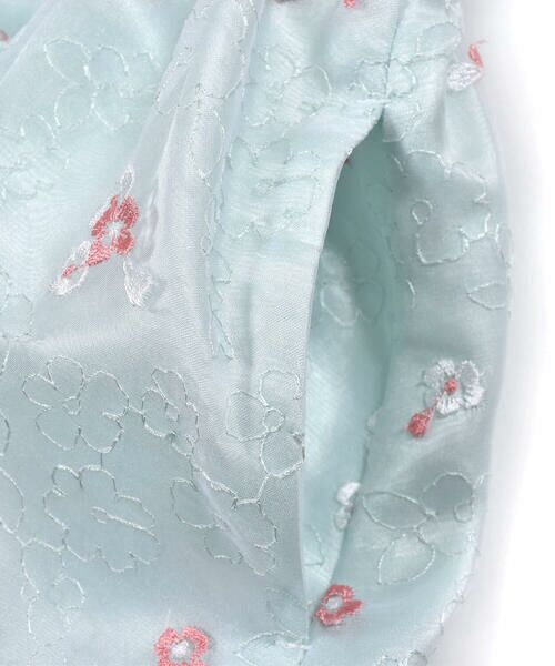 BeBe / べべ ワンピース | 日本製 フォーマル カバリエレ ・ アズーロ オーガンジー 花柄 刺繍 ワンピース (110~130cm) | 詳細17