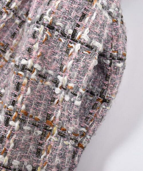 BeBe / べべ スカート | ラメ ツイード チェック ボタン ジャンパースカート (100~140cm) | 詳細10