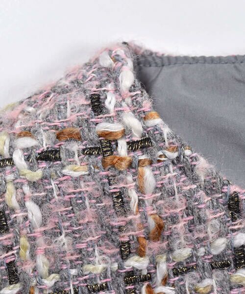 BeBe / べべ スカート | ラメ ツイード チェック ボタン ジャンパースカート (100~140cm) | 詳細7