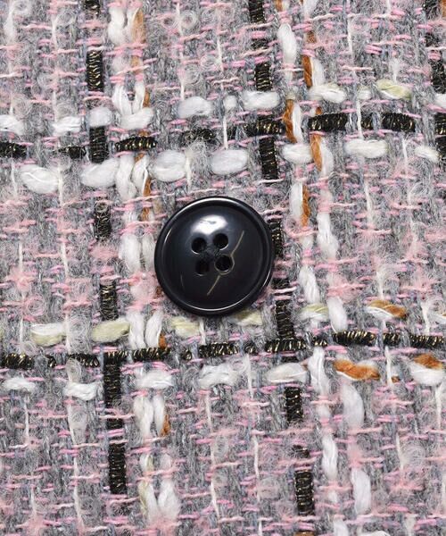 BeBe / べべ スカート | ラメ ツイード チェック ボタン ジャンパースカート (100~140cm) | 詳細8