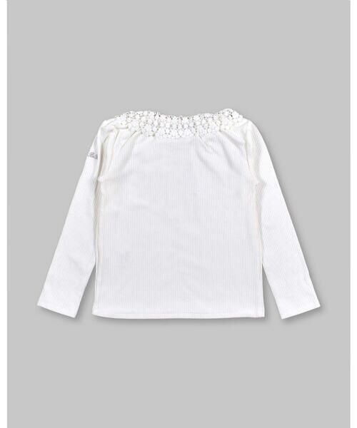 BeBe / べべ Tシャツ | フラワー レース 襟 裾 メロウ Tシャツ (90~150cm) | 詳細1