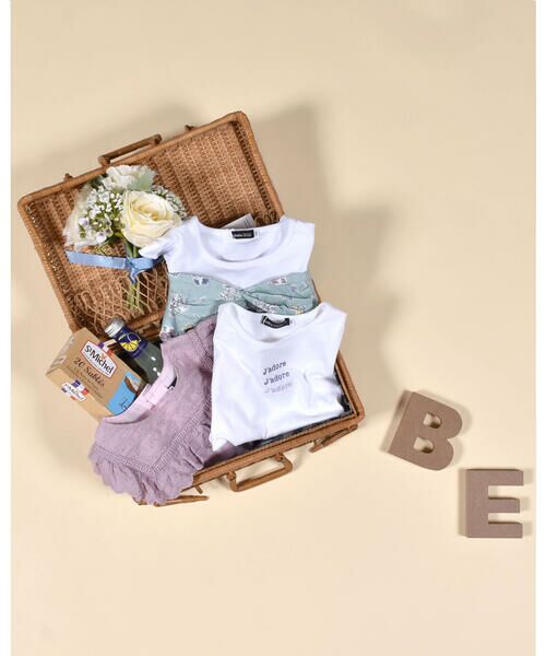 BeBe / べべ Tシャツ | ピクニック フラワー プリント ビスチェ風 切り替え チュニック Tシャツ (80~150cm) | 詳細1