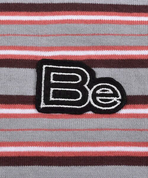 BeBe / べべ Tシャツ | マルチ ボーダー ロゴ ワッペン ビッグ Tシャツ (90~150cm) | 詳細4