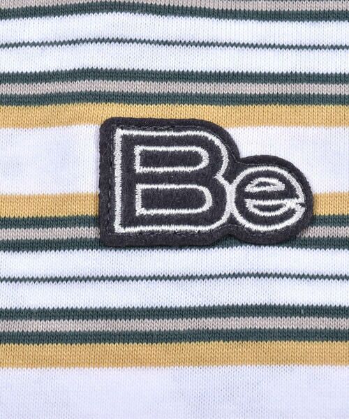 BeBe / べべ Tシャツ | マルチ ボーダー ロゴ ワッペン ビッグ Tシャツ (90~150cm) | 詳細10