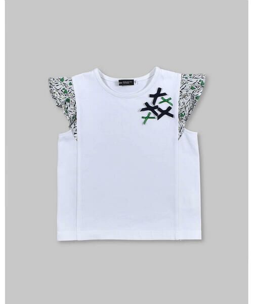 BeBe / べべ Tシャツ | カバリエレ ・ アズーロ ポピー フラワー プリント リボン Tシャツ (90~150cm) | 詳細15