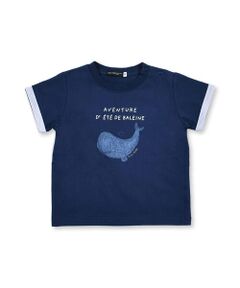 クジラ アニマル プリント Tシャツ ベビー (80~90cm)