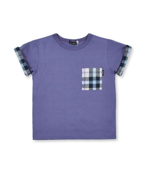 BeBe / べべ Tシャツ | 【 お揃い 】 リネン 混 チェック ポケット Tシャツ (80~140cm) | 詳細10