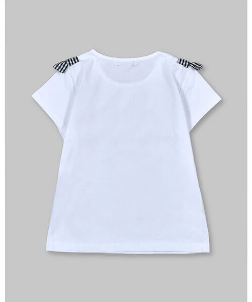 BeBe / べべ Tシャツ | 【 お揃い 】 ギンガム チェック リボン パリジェンヌ  Tシャツ (90~150cm) | 詳細3