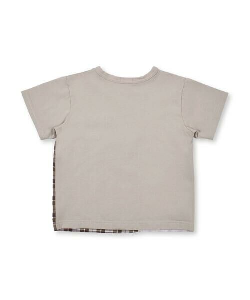 BeBe / べべ Tシャツ | チェック ストライプ ドッキング Tシャツ(90~140cm) | 詳細11