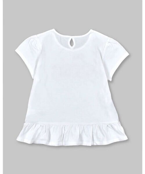 BeBe / べべ Tシャツ | コットン 水彩 花 ロゴ 裾フリル Tシャツ (90~150cm) | 詳細2
