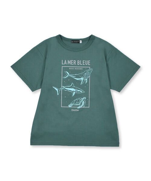 BeBe / べべ Tシャツ | クジラ サメ ウミガメ アニマル プリント ビッグ Tシャツ (90~150cm) | 詳細8