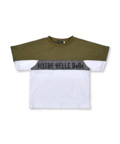 バイカラー メッシュ ロゴ プリント Tシャツ（90〜150cm）