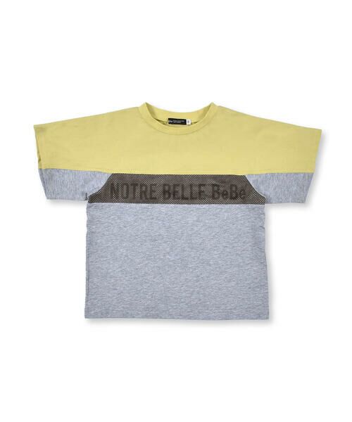 BeBe / べべ Tシャツ | バイカラー メッシュ ロゴ プリント Tシャツ（90〜150cm） | 詳細1
