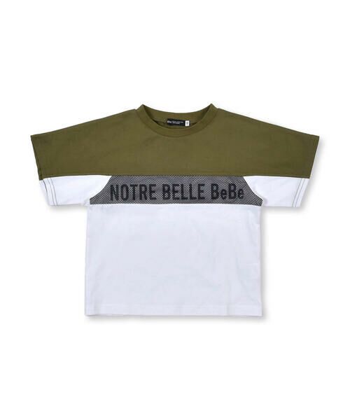 BeBe / べべ Tシャツ | バイカラー メッシュ ロゴ プリント Tシャツ（90〜150cm） | 詳細8