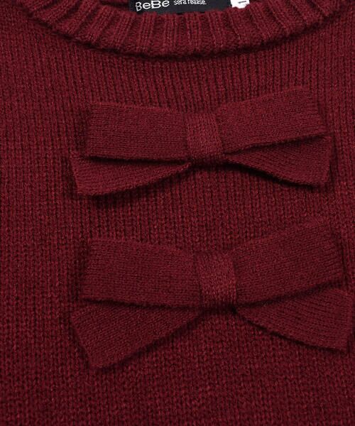 BeBe / べべ ニット・セーター | リボン 付き ケーブル 編み ニット (100~150cm) | 詳細6