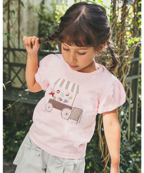 BeBe / べべ Tシャツ | フルーツショップTシャツ(100~150cm)（ピンク）