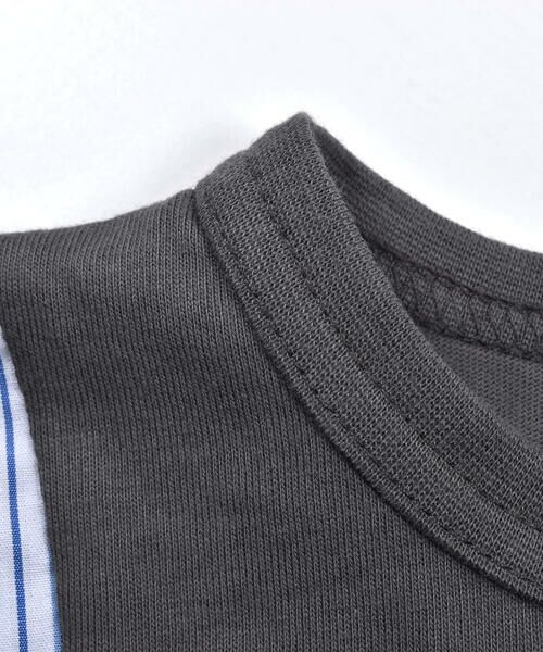 BeBe / べべ Tシャツ | 胸ポケット付きストライプドッキングTシャツ(80~150cm) | 詳細6