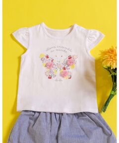 蝶々プリントTシャツ(80~90cm)