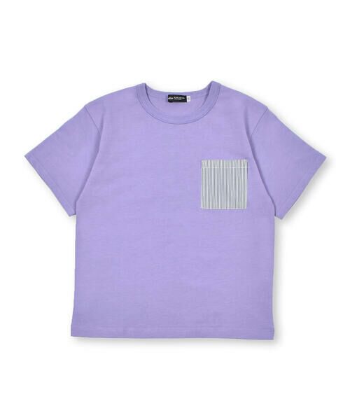 BeBe / べべ Tシャツ | 【お揃い】チェックポケット付きTシャツ(80~150cm)（パープル）