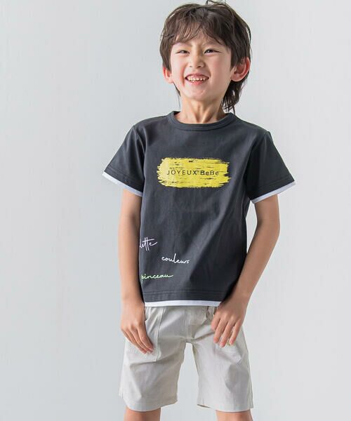 BeBe / べべ Tシャツ | ペイントプリントレイヤード風Tシャツ(90~150cm) | 詳細10