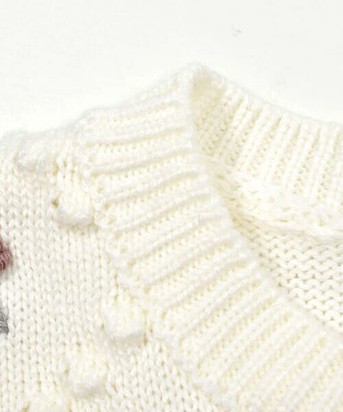 BeBe / べべ ニット・セーター | 花刺しゅう裾フリルセーター(100~150cm) | 詳細3
