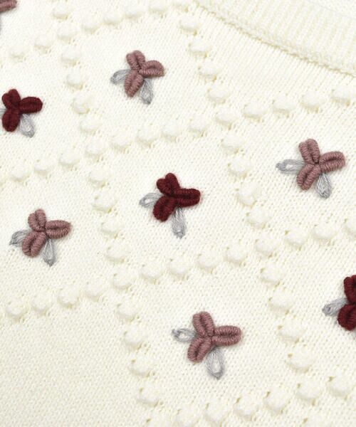 BeBe / べべ ニット・セーター | 花刺しゅう裾フリルセーター(100~150cm) | 詳細4