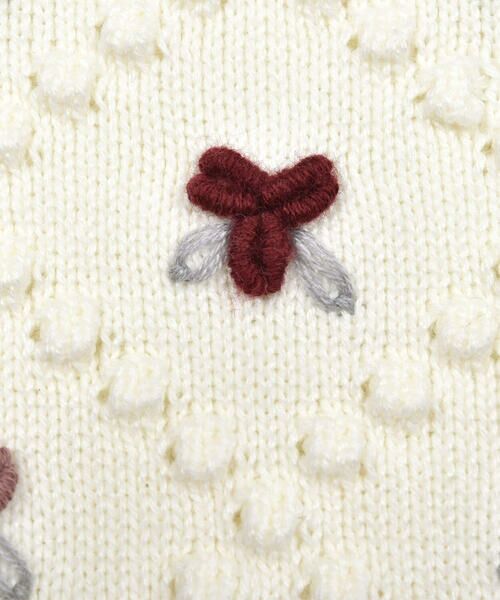 BeBe / べべ ニット・セーター | 花刺しゅう裾フリルセーター(100~150cm) | 詳細5