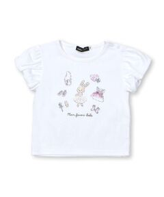 うさぎプリントバルーンスリーブTシャツ (80~90cm)