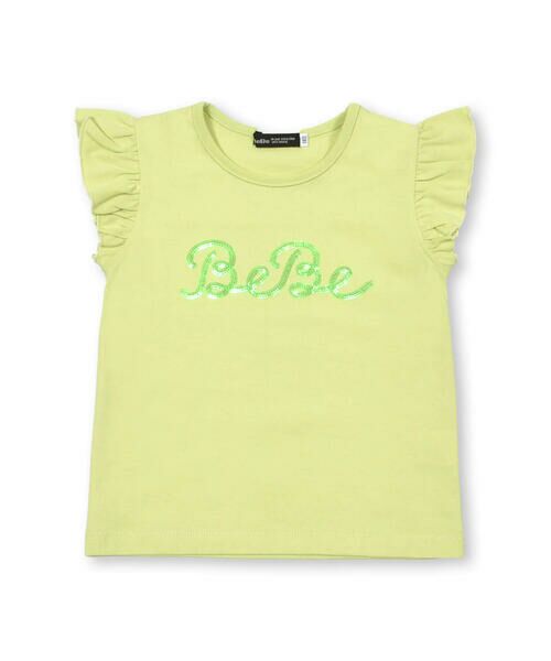 BeBe / べべ Tシャツ | オーロラスパンコールロゴフリル袖Tシャツ(100~150cm) | 詳細1