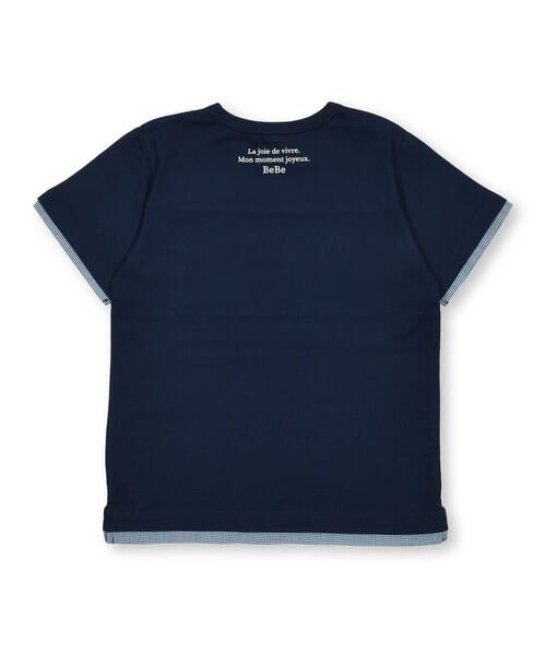 BeBe / べべ Tシャツ | 【お揃い】ギンガムチェックポケット配色天竺Tシャツ(90~150cm) | 詳細5