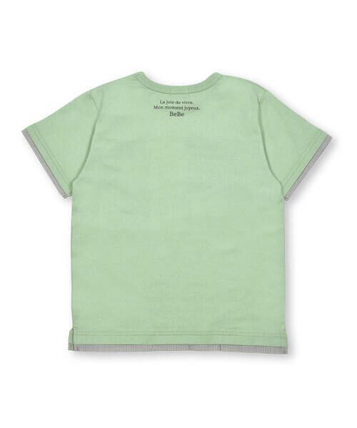 BeBe / べべ Tシャツ | 【お揃い】ギンガムチェックポケット配色天竺Tシャツ(90~150cm) | 詳細13