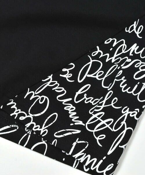 BeBe / べべ Tシャツ | 【お揃い】手書き風ロゴ総柄切り替えポンチTシャツ(80~150cm) | 詳細10