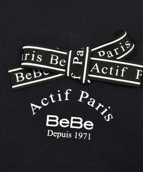BeBe / べべ Tシャツ | スカラップ袖ロゴリボンスムースTシャツ(90~160cm) | 詳細6