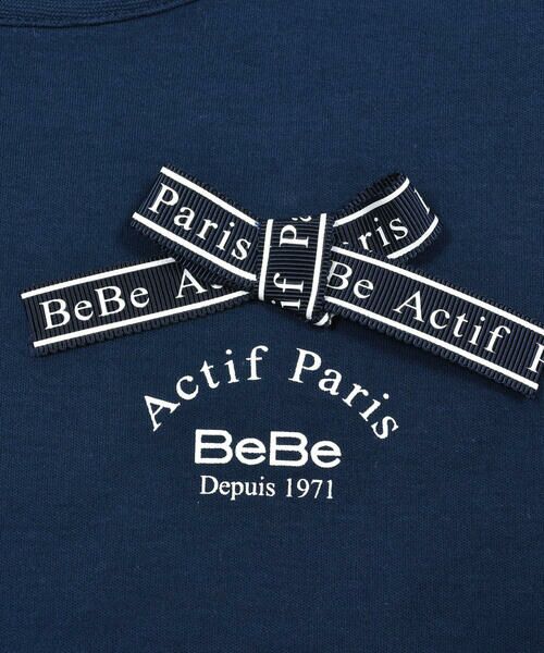 BeBe / べべ Tシャツ | スカラップ袖ロゴリボンスムースTシャツ(90~160cm) | 詳細12
