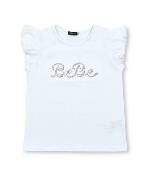 BeBe / べべ Tシャツ | シルバースパンコールロゴフリル袖Tシャツ(100~160cm) | 詳細4
