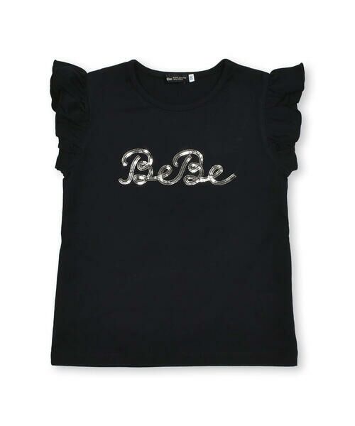 BeBe / べべ Tシャツ | シルバースパンコールロゴフリル袖Tシャツ(100~160cm) | 詳細11