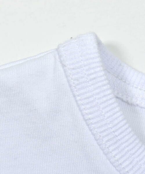 BeBe / べべ Tシャツ | 【お揃い】ストライプ切替パッチロゴ半袖Tシャツ(90~150cm) | 詳細6