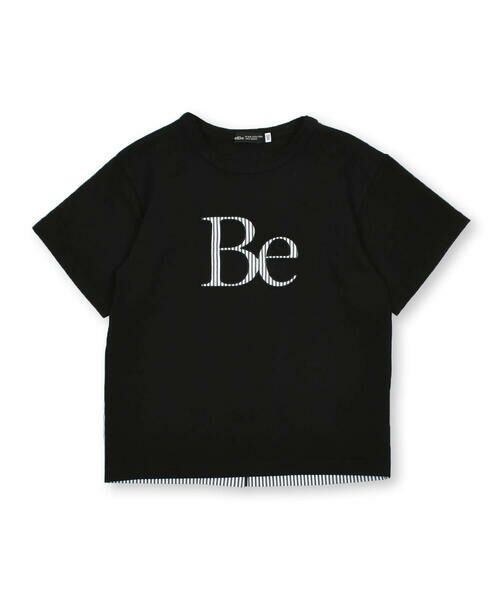 BeBe / べべ Tシャツ | 【お揃い】ストライプ切替パッチロゴ半袖Tシャツ(90~150cm) | 詳細13