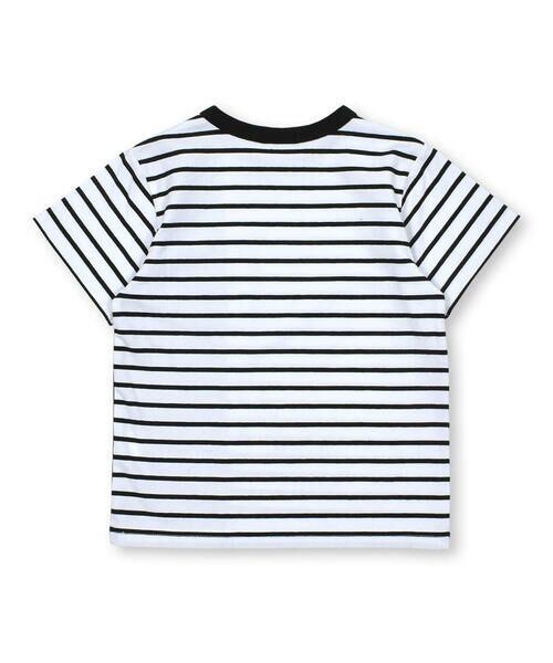 BeBe / べべ Tシャツ | 無地×ボーダー切り替えダンガリーポケット半袖Tシャツ(80~160cm) | 詳細2