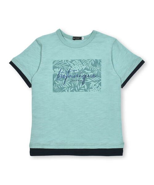 BeBe / べべ Tシャツ | スラブ天竺リーフプリントレイヤード風半袖Tシャツ(90~150cm) | 詳細12
